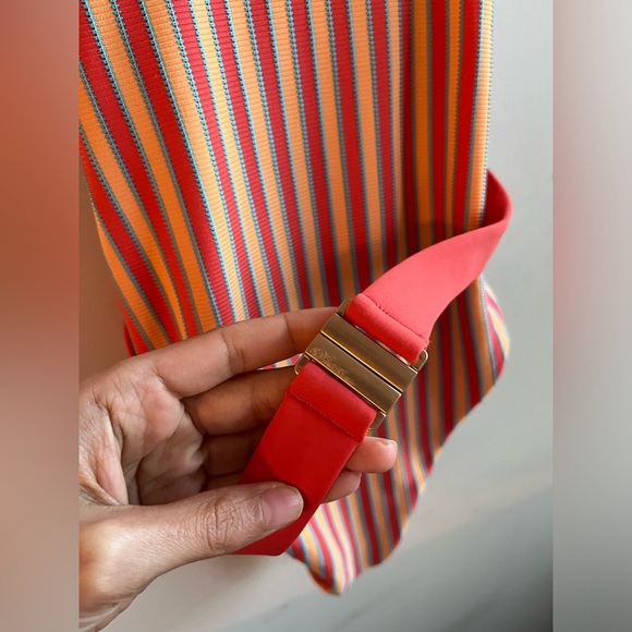 L*Space Belted Striped Orange and White Swimsuit - Picture 11 of 11
